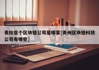 贵阳首个区块链公司是哪家[贵州区块链科技公司有哪些]